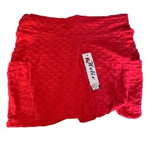New Helix Red Textured Women Booty  Shorts